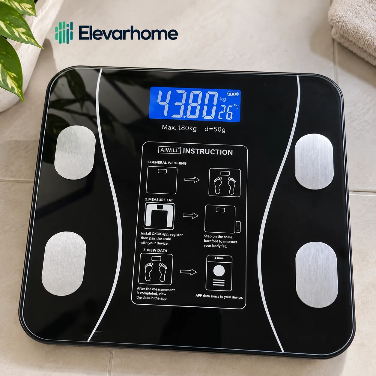 Balança Inteligente com Bioimpedância, App Integrado e Capacidade de até 180kg