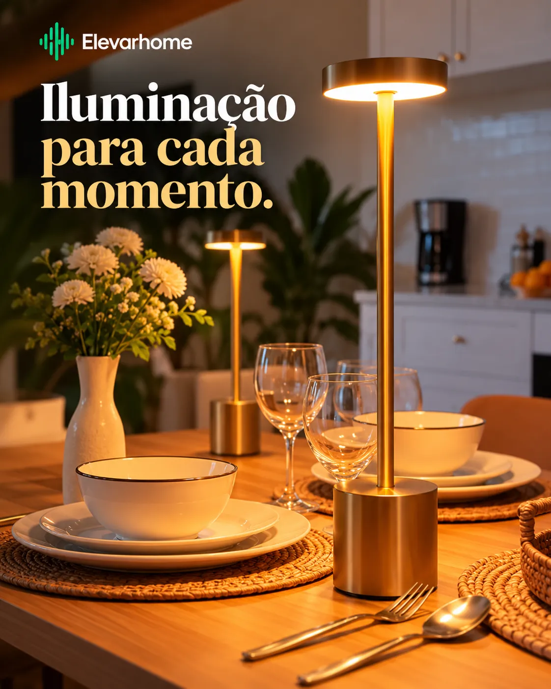 Abajur de Mesa Recarregável Sem fio Decorativo