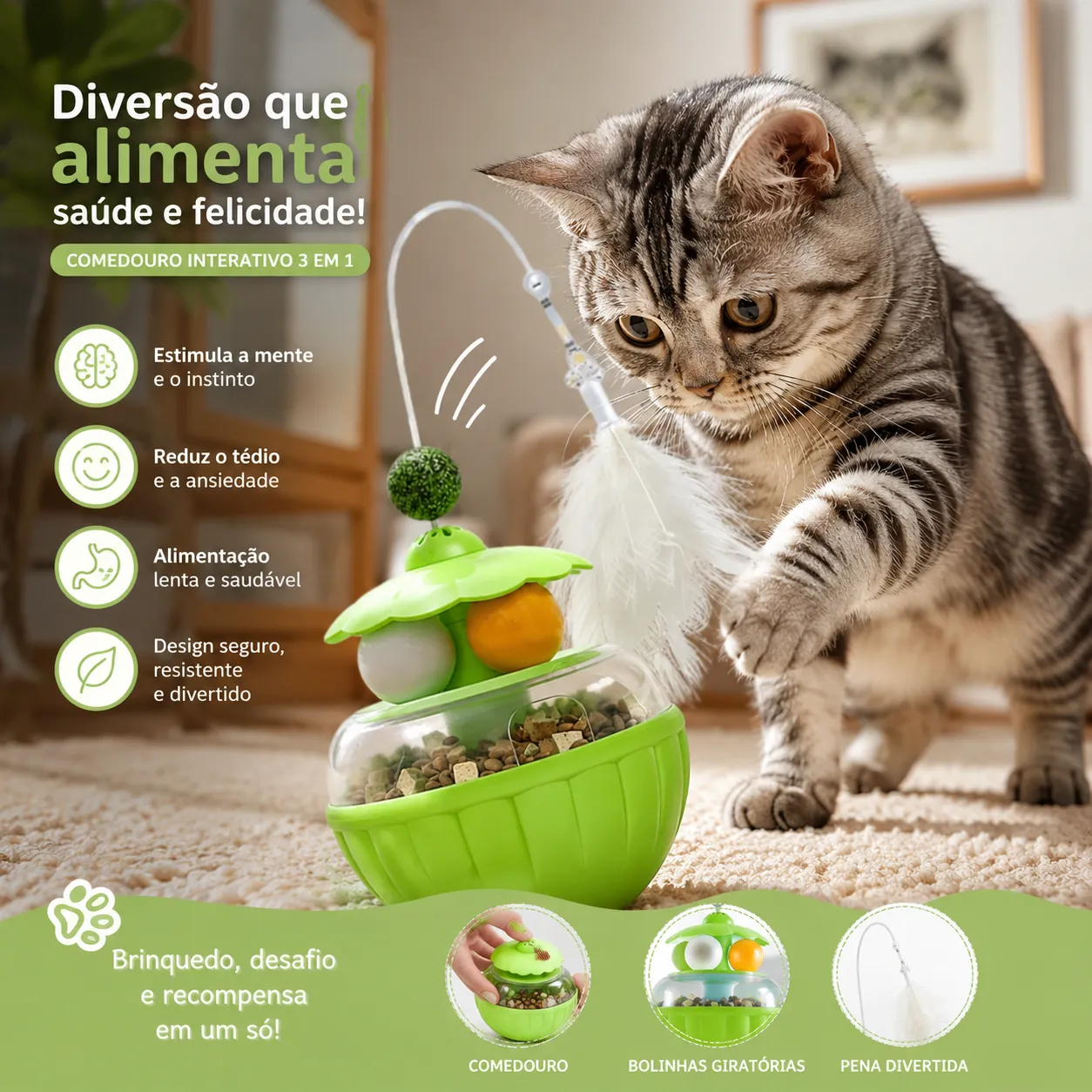 Comedouro Divertido para Gatos