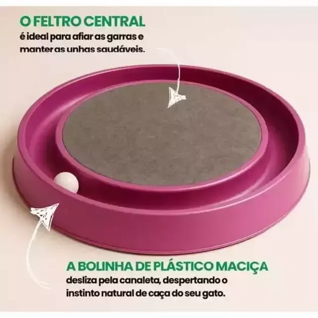 Arranhador Redondo com Bolinha Interativa - Diversão e Cuidado das Garras
