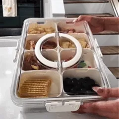 Pote Organizador de Geladeira Hermético Multiuso Com 8 Divisórias Para Alimentos e Verduras