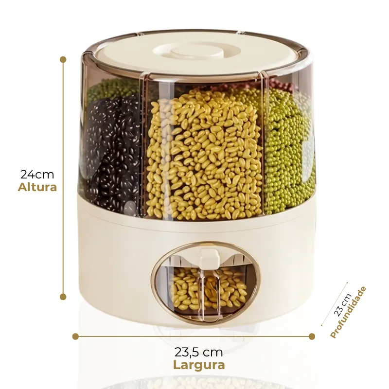 Organizador Giratório 360° com 6 Compartimentos | Capacidade 5kg