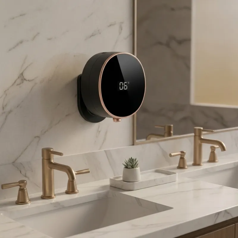 Dispenser Automático de Sabonete Sensor LED Parede Sem Toque Espuma Inteligente Recarregável FK008