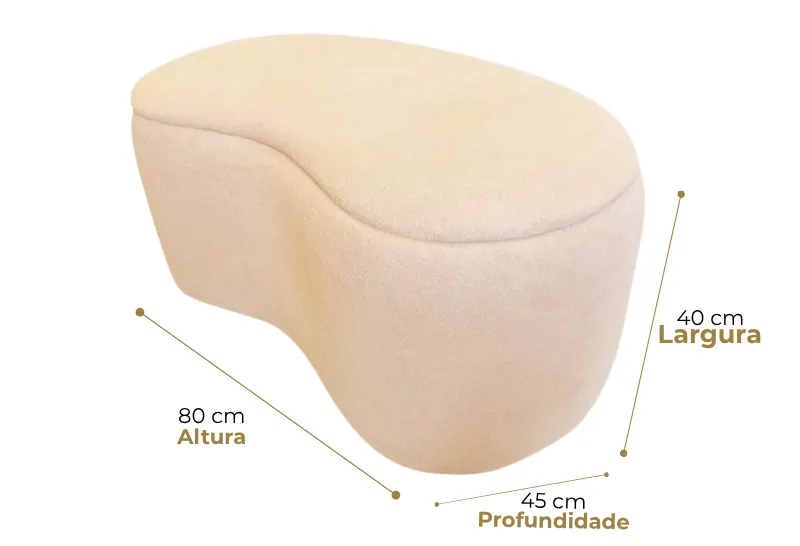 Puff 3 em 1 | Ideal para decoração, puff, mesa e baú - Moderno e Luxo
