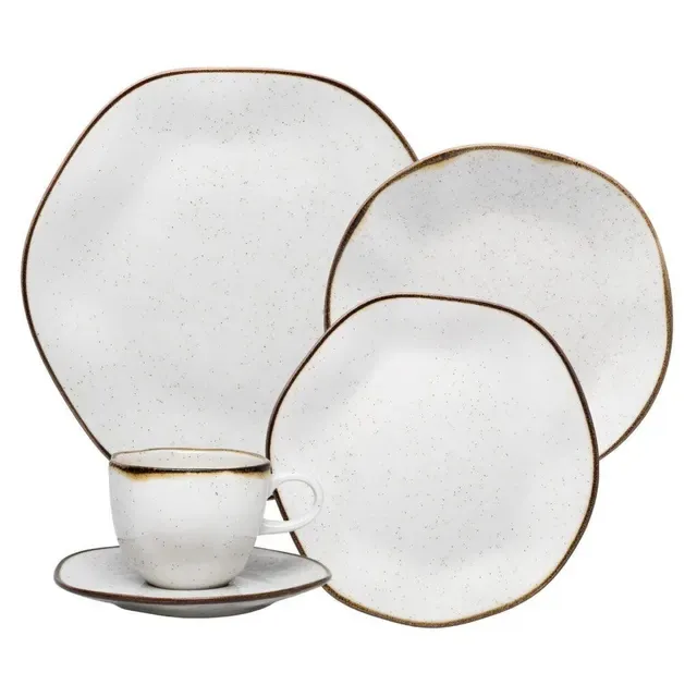 Jogo de Jantar 30 Peças Porcelana | Maresia Oxford
