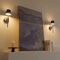 Kit 2 Arandelas de Parede LED | Preta, Dourada ou Cúpula tecido com Controle Remoto