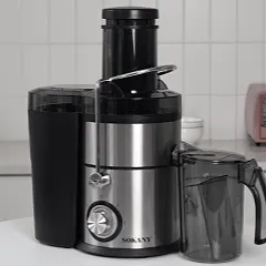 Centrífuga de Alimentos Elétrica para Suco | Praticidade e Luxo, 800w Inox com Preto 110V/220V