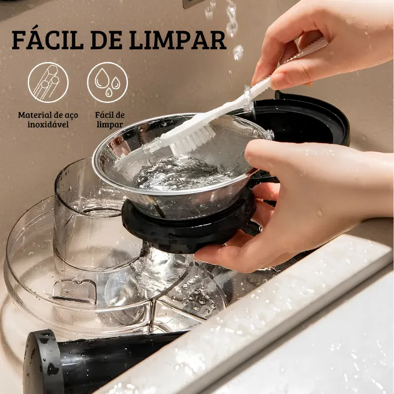 Centrífuga de Alimentos Elétrica para Suco | Praticidade e Luxo, 800w Inox com Preto 110V/220V