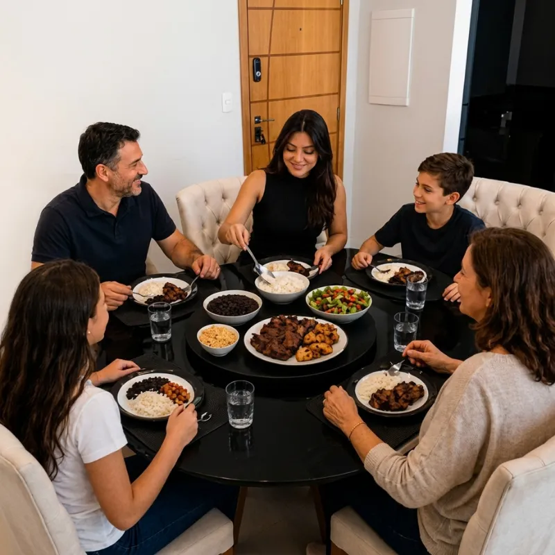 Base Giratória de Centro de Mesa 50cm | Preto Laqueado, Mel ou Castanho