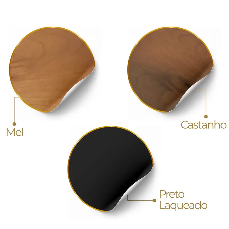 Base Giratória de Centro de Mesa 50cm | Preto Laqueado, Mel ou Castanho