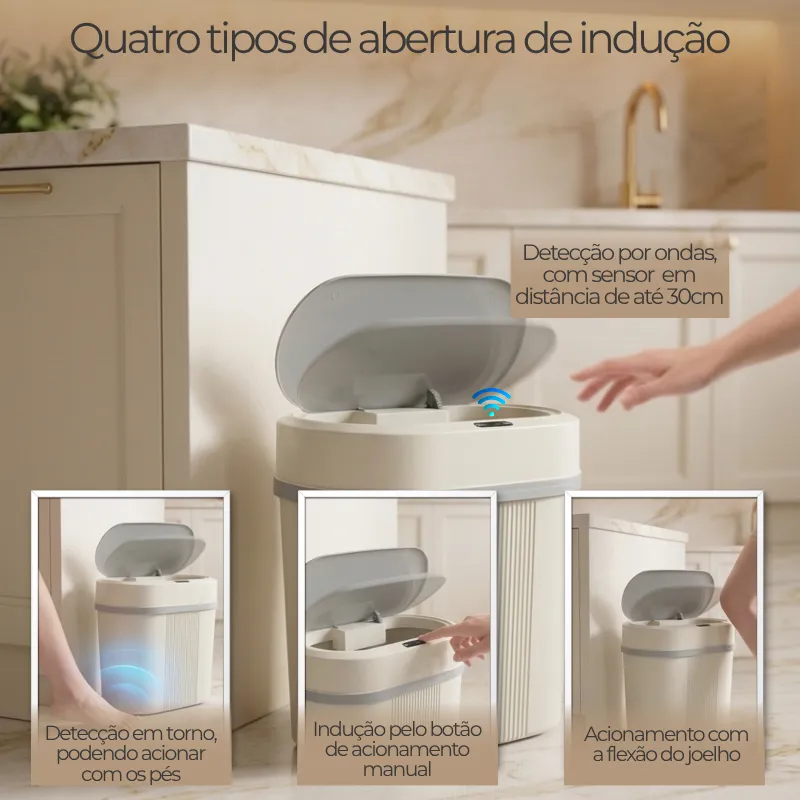 Lixeira Automática 12L com Sensor de Movimento Infravermelho