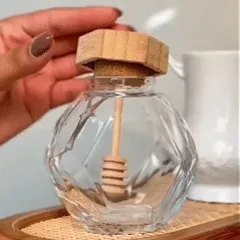 Meleira de Luxo em Vidro | Pegador e Tampa de Bambu 200ml - Wolff