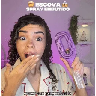 Escova De Cabelo Com Nebulização 2 Em 1 Spray