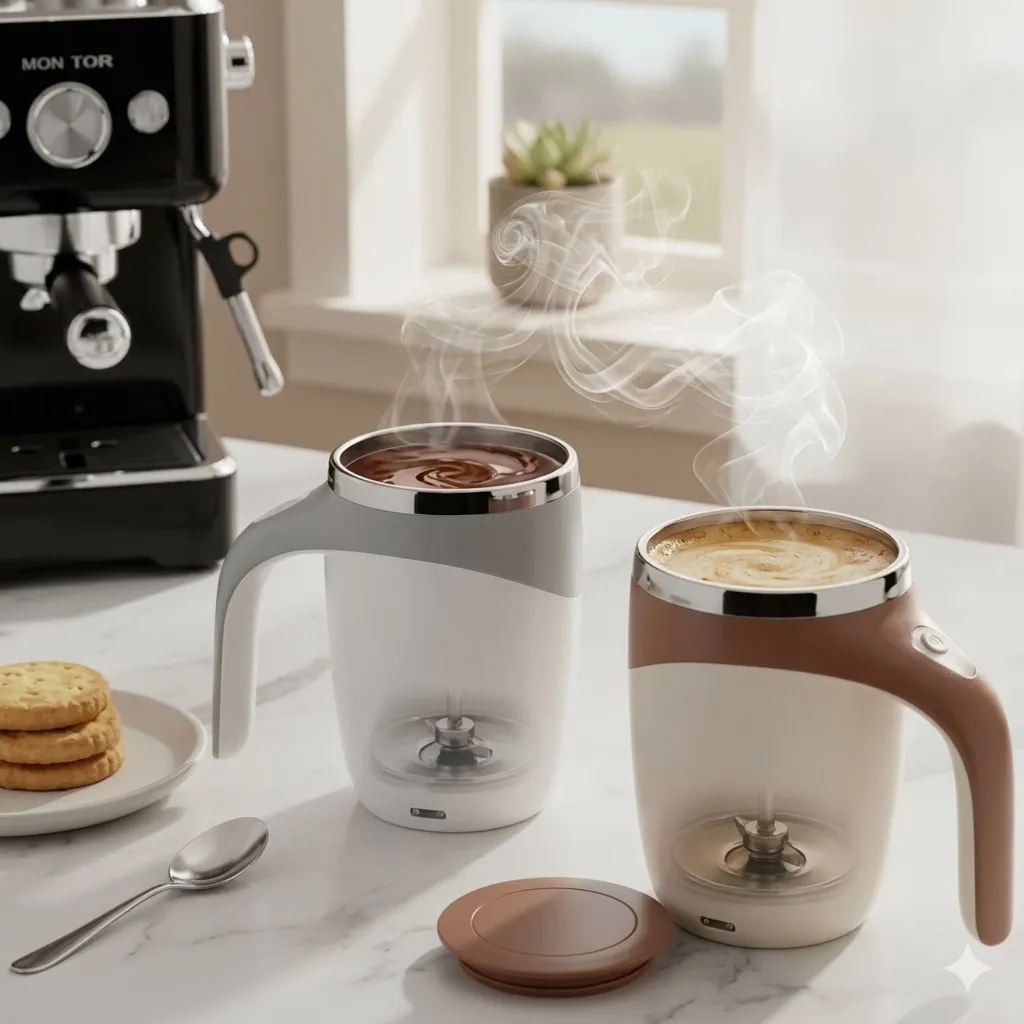 ✨ Caneca Mixer Magnética Automática 380m l USB Recarregável