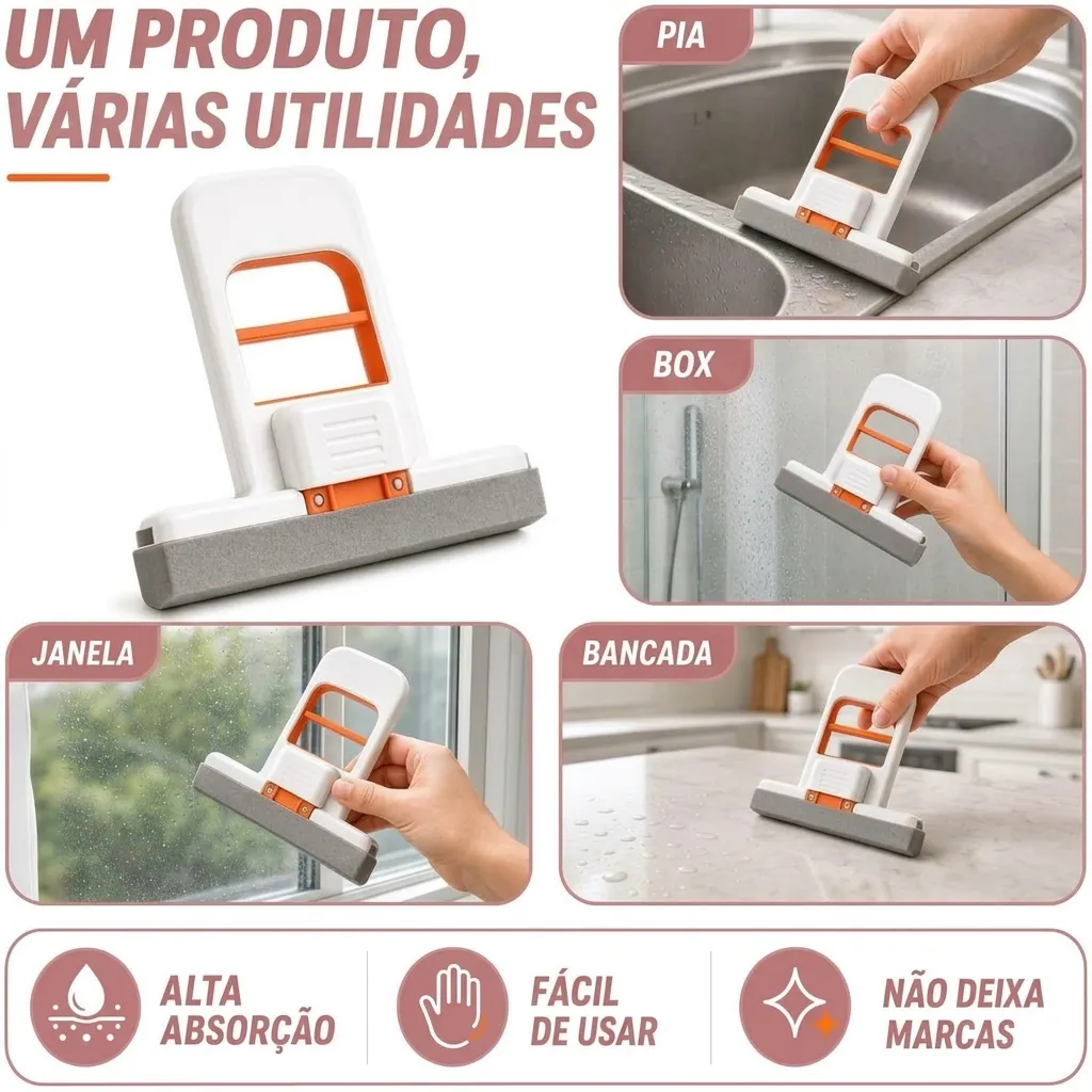Mini Esfregão Dobrável de Microfibra Superabsorvente – Multiuso