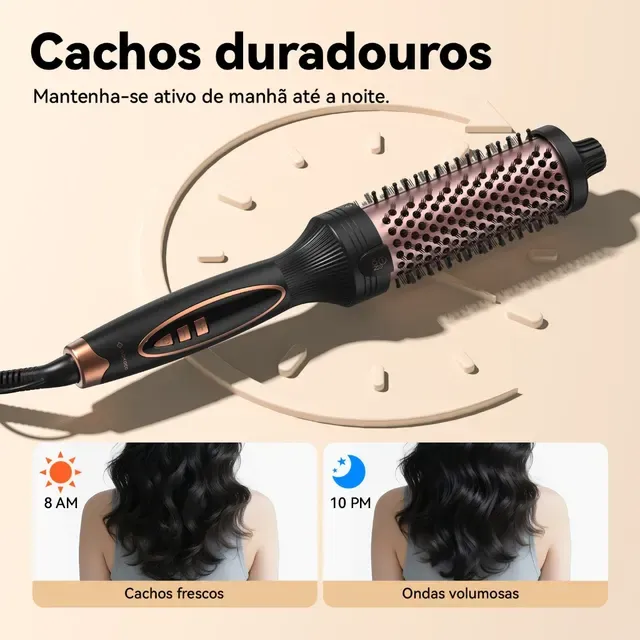 Escova Modeladora Térmica Iônica 38mm Bivolt | 9 Temperaturas