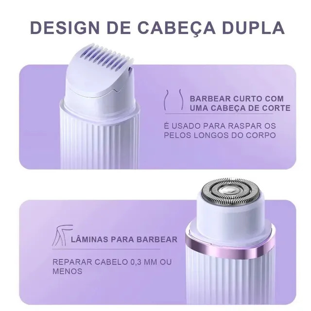 Depilador Elétrico Portátil Recarregável | Pele Lisa com Mais Praticidade