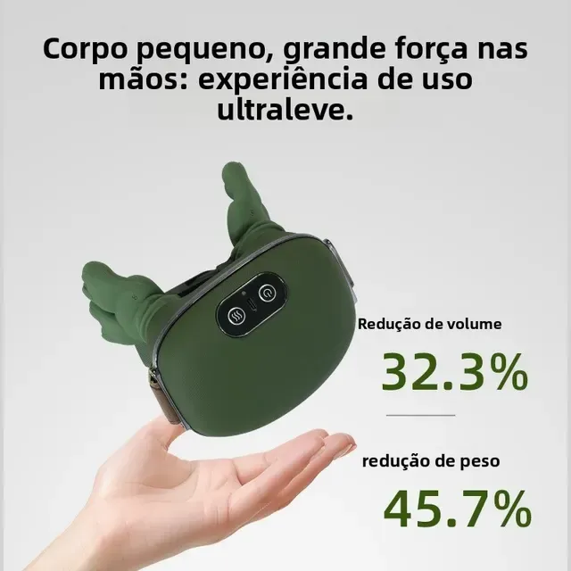 Massageador elétrico portátil pescoço calmante intensidade de 3 velocidades + aquecimento infravermelho