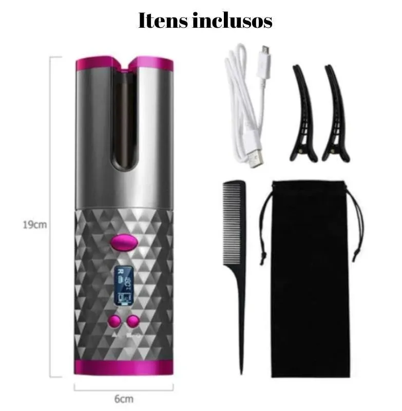 Modelador de Cachos sem fio- Auto-Curler