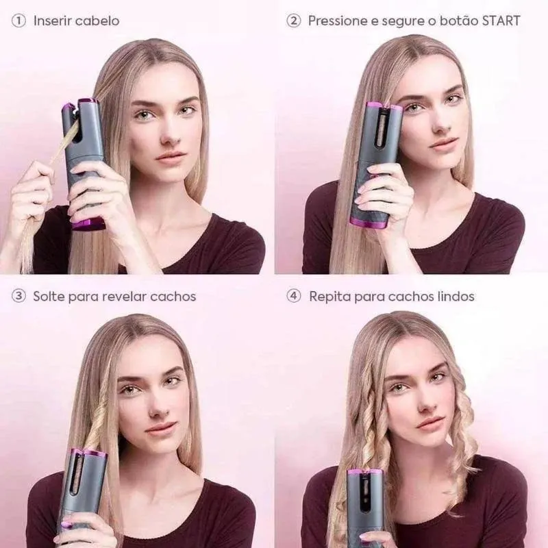 Modelador de Cachos sem fio- Auto-Curler