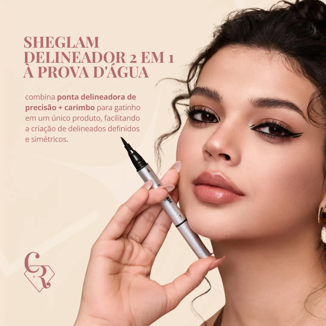 SHEGLAM Delineador de Ponta Dupla com Carimbo à Prova D'áGua