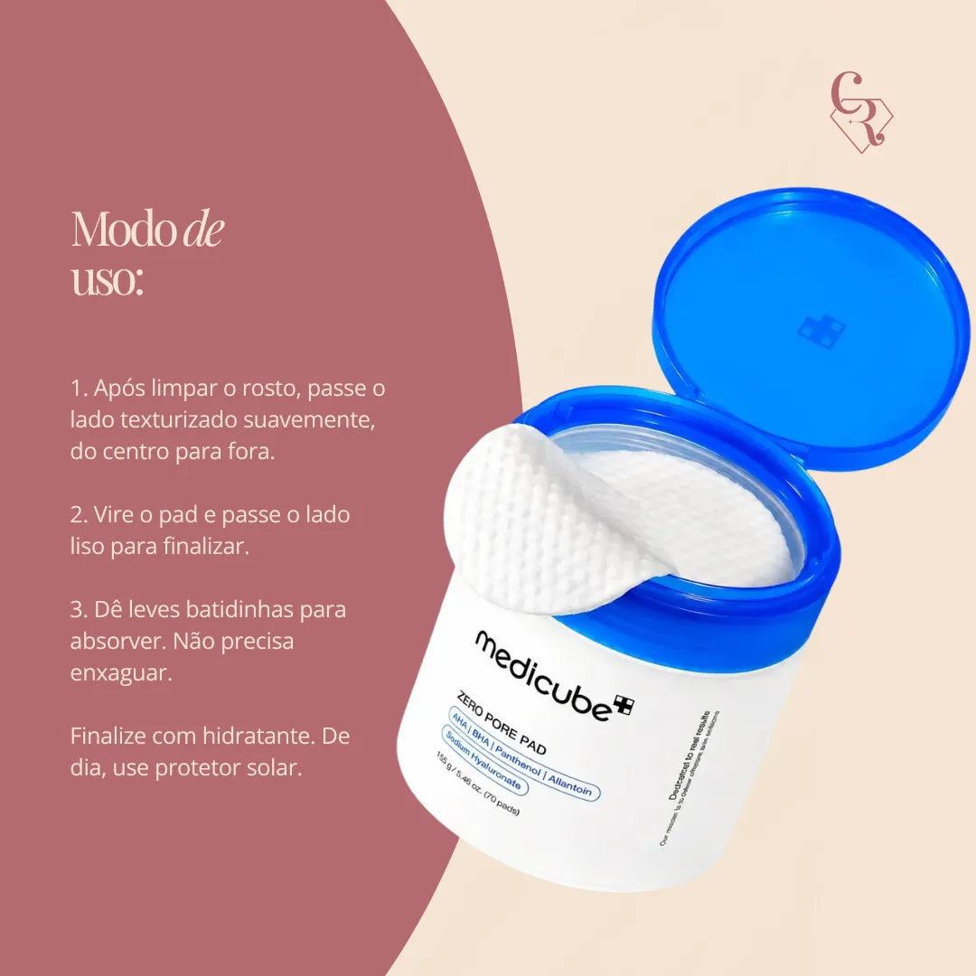 MEDICUBE Zero Pore Pad Tônico Facial 70 Unidades 155g