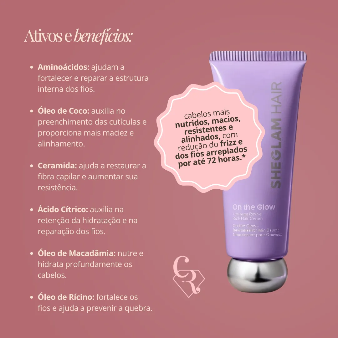 SHEGLAM HAIR Leaven in On The Glow Cabelo Sem Frizz por até 72 horas