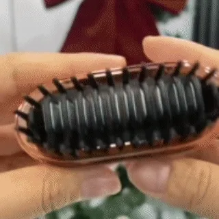 Mini Pente Alisador De Cabelo Encaracolado Sem Fio 2 Em 1 , Controle De Temperatura De 3 Velocidades , Escova De Estilo