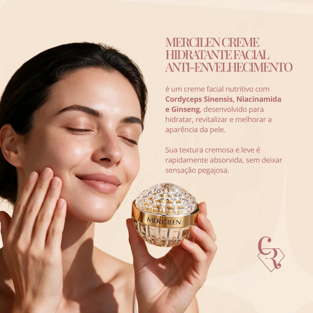 MERCILEN Creme Hidratante Facial Anti-Envelhecimento com Niacinamida 50g (Rascunho)