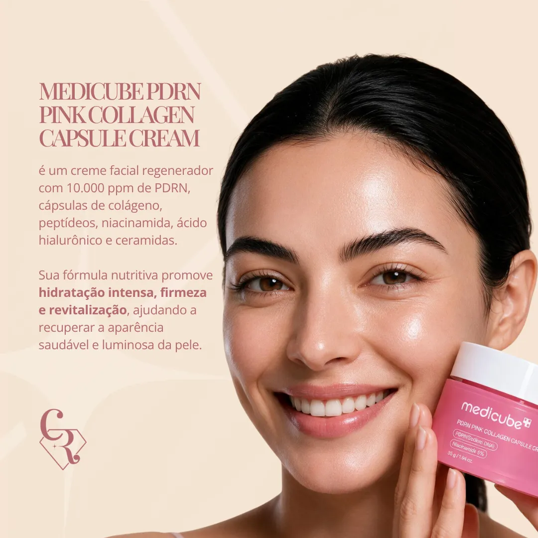MEDICUBE Creme Facial Com Cápsulas De Colágeno Rosa PDRN