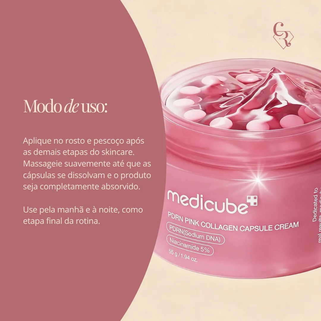 MEDICUBE Creme Facial Com Cápsulas De Colágeno Rosa PDRN