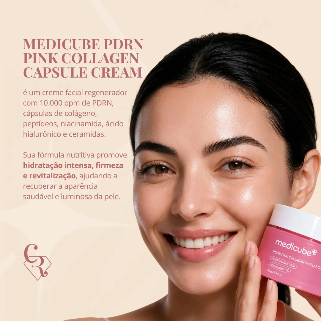 MEDICUBE Creme Facial Com Cápsulas De Colágeno Rosa PDRN
