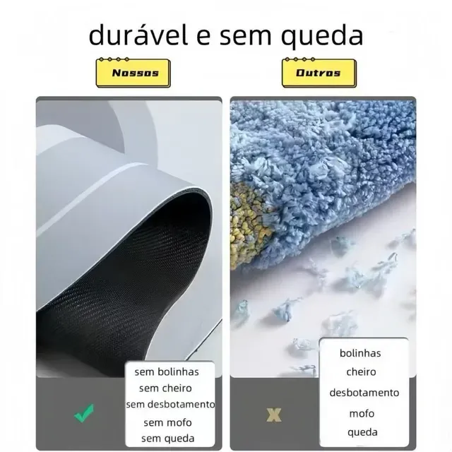 Tapete Super Absorvente de Secagem Rápida para Banheiro | 38x58cm