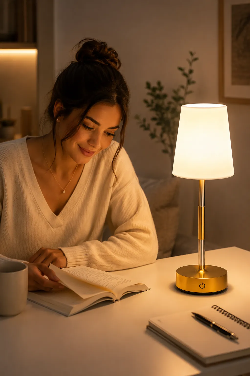 Abajur de Mesa LED Retrátil Recarregável Sem Fio com Touch / Luminária LED Retrátil