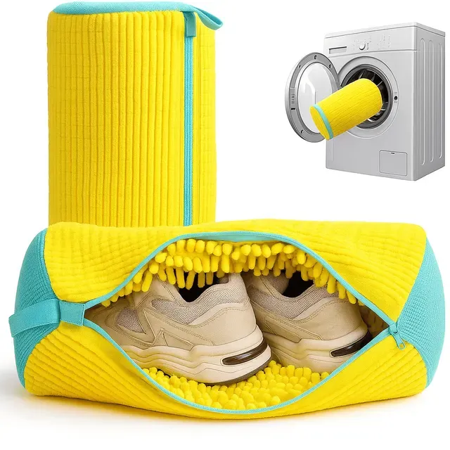 Saco Protetor para Lavar Tênis na Máquina com Zíper – Bolsa de Lavagem Reutilizável para Calçados