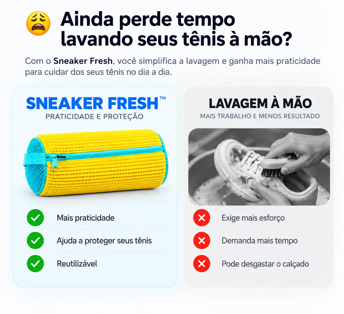 SNEAKER FRESH                                                                                         Seus tênis limpos e protegidos na hora da lavagem 👟✨