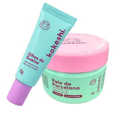 Kit Dupla Renovadores Faciais Kokeshi Pele Porcelana Olhos Gueixa