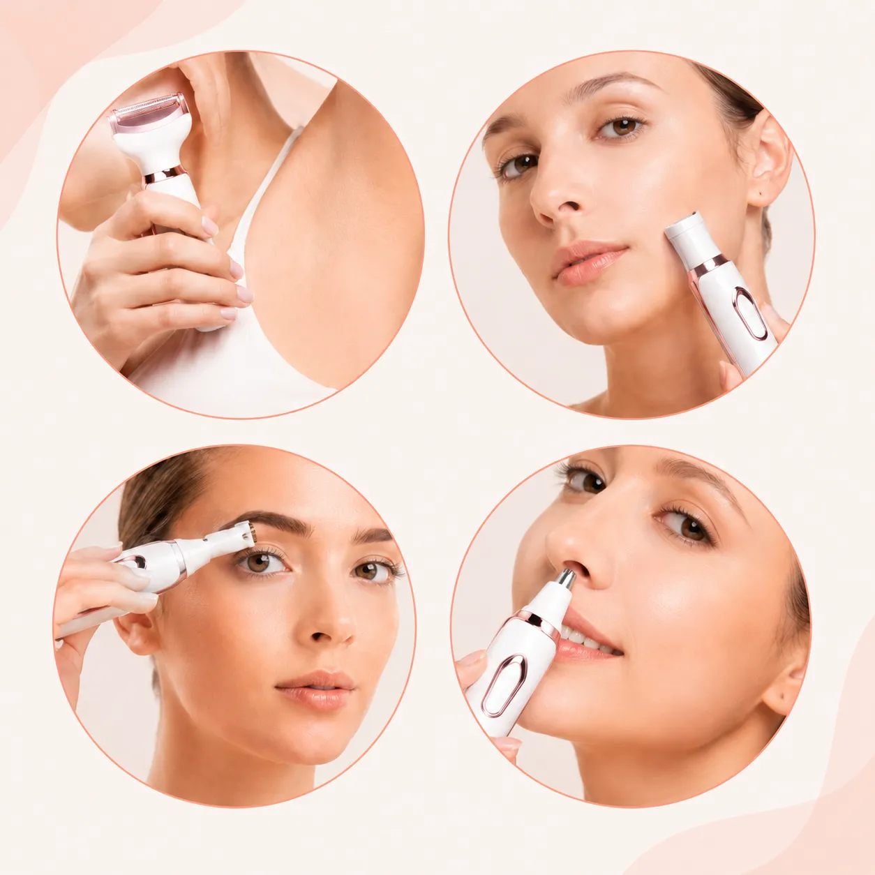 Depilador Feminino 4 em 1 — Remove Pelos do Rosto e Corpo com Mais Praticidade