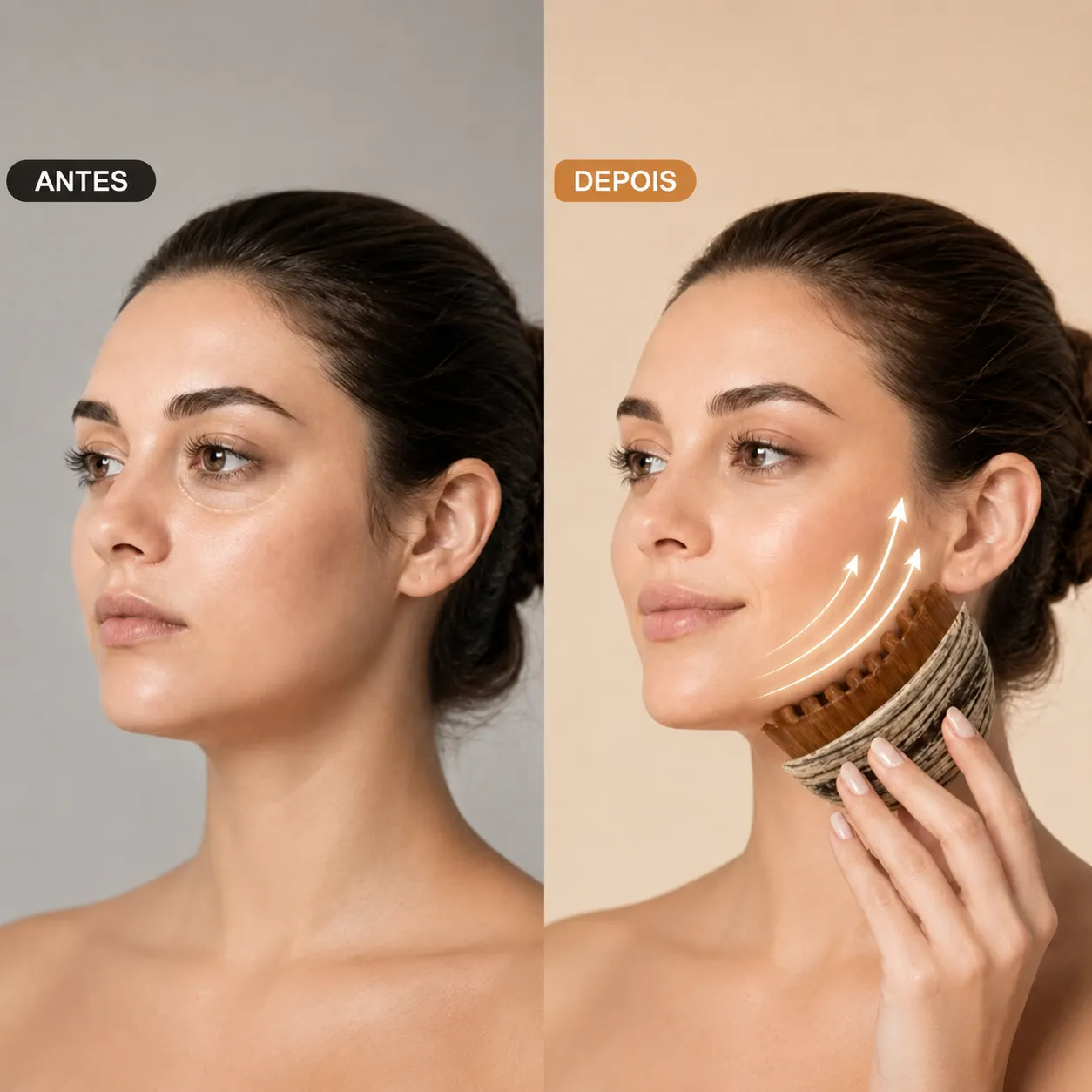 Escova Facial Lifting & Drenagem — Ajuda a Desinchar e Definir o Contorno do Rosto