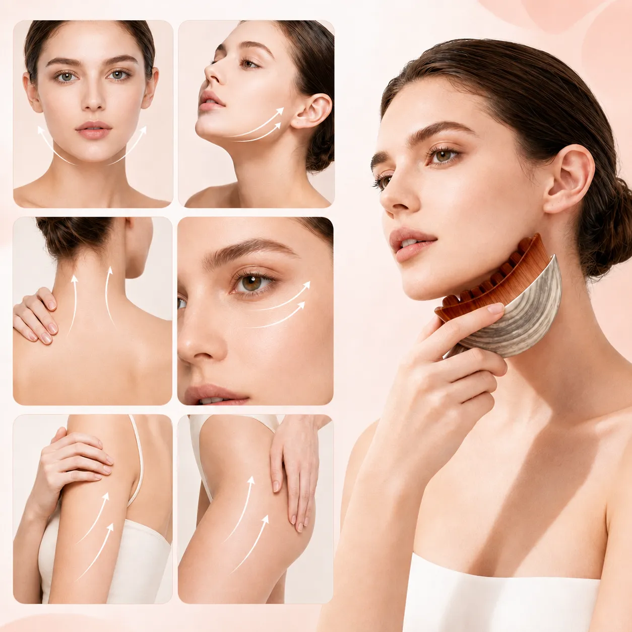 Escova Facial Lifting & Drenagem — Ajuda a Desinchar e Definir o Contorno do Rosto