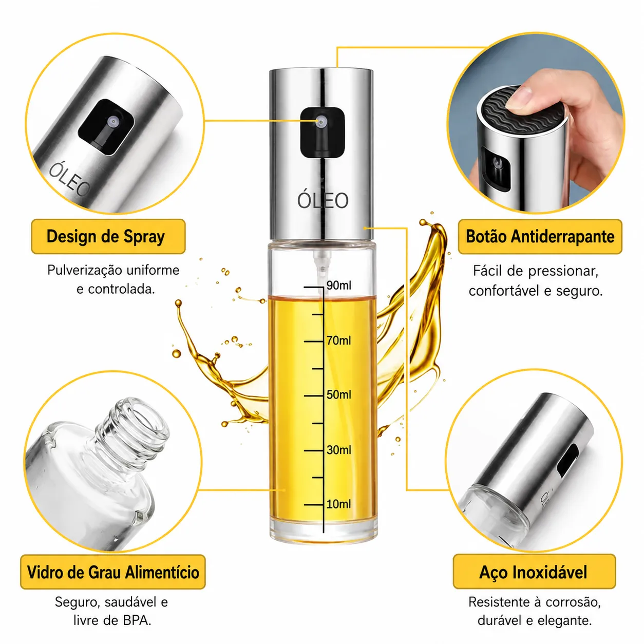 Borrifador de Azeite Spray Premium 100ml | Pulverizador Culinário