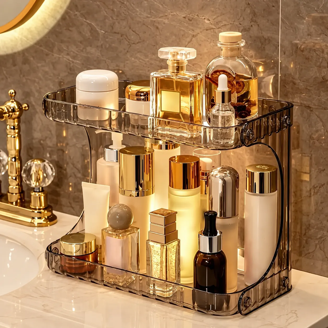 Organizador de Maquiagens e Perfumes – Mais Espaço e Elegância | 2 Andares