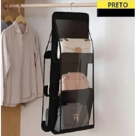 Organizador Multiuso Suporte De Bolsas Com Cabide Para Guarda Roupas