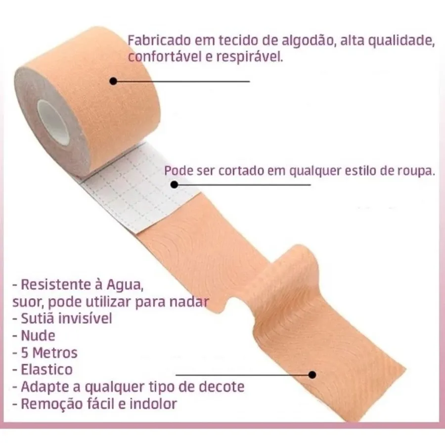 Sutiã Adesivo Fita Boob Up Invisível Fit 3D