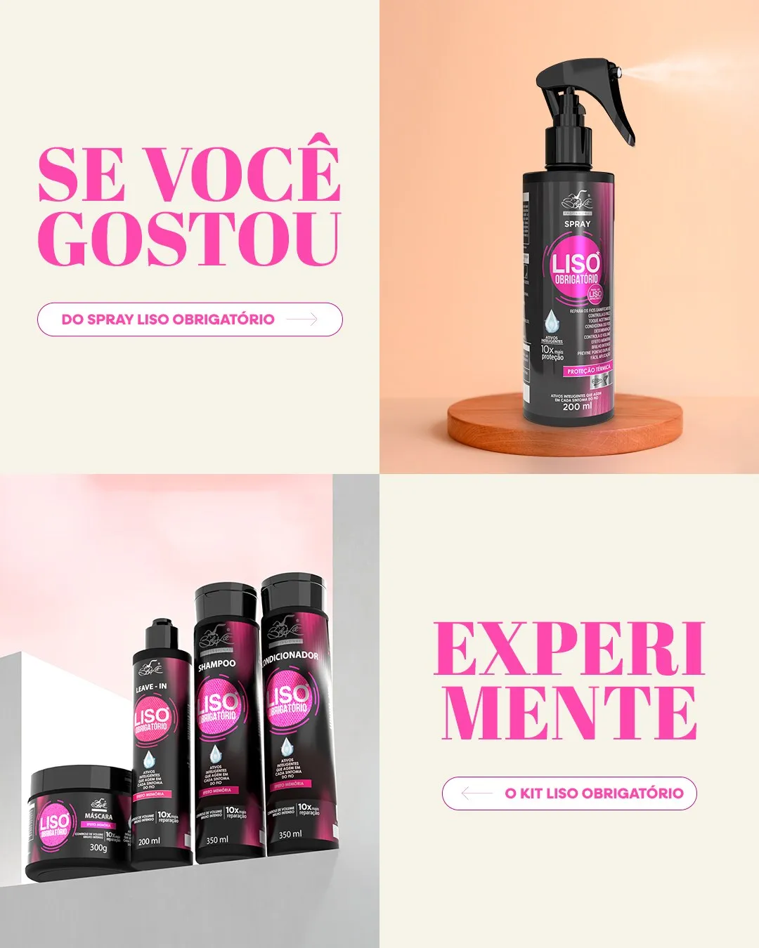 Kit Capilar Liso Obrigatório Belkit – 5 itens | Kit Capilar + Spray Finalizador Para Cabelo Liso