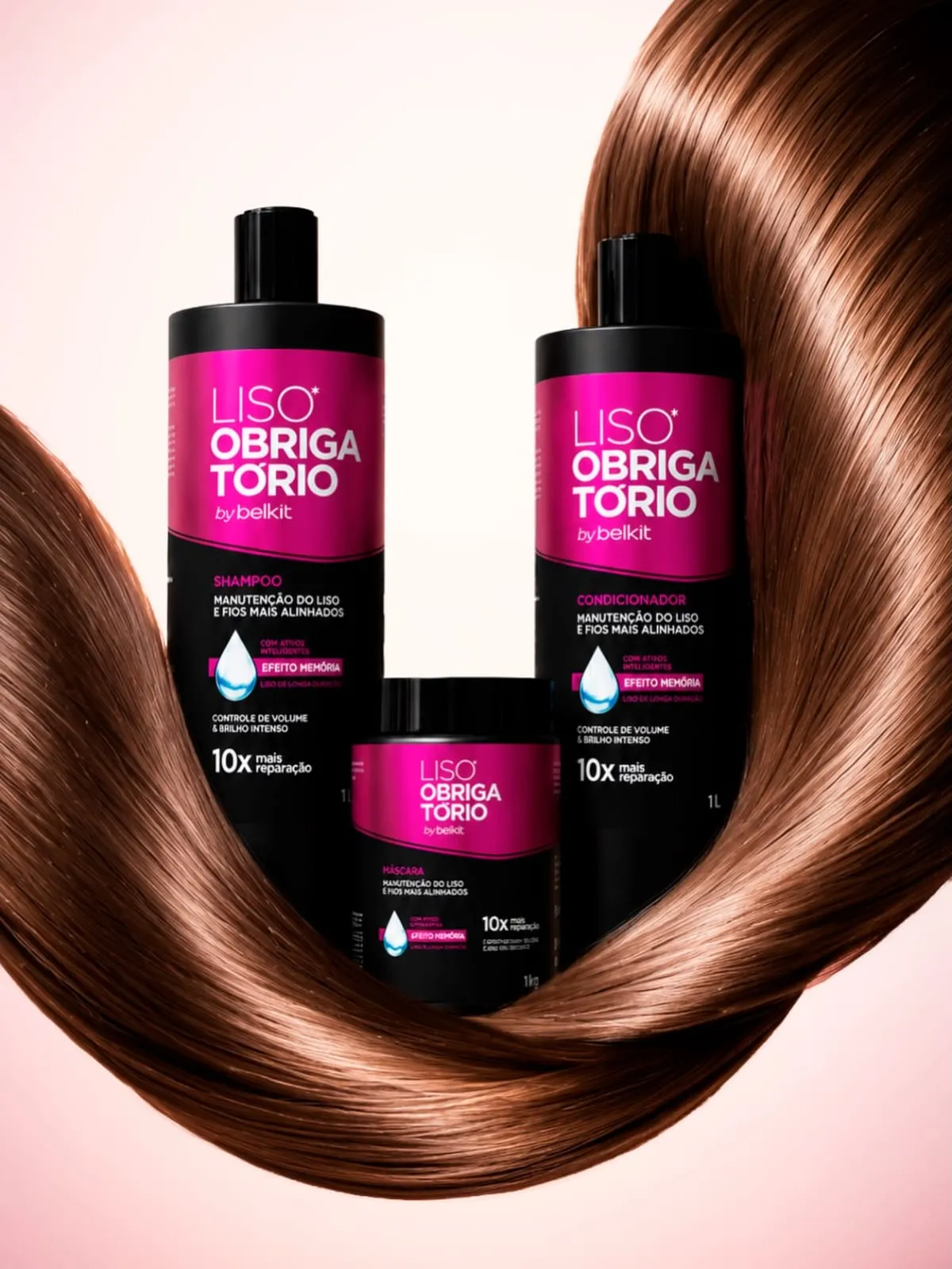 Kit Capilar Liso Obrigatório Belkit – 5 itens | Kit Capilar + Spray Finalizador Para Cabelo Liso