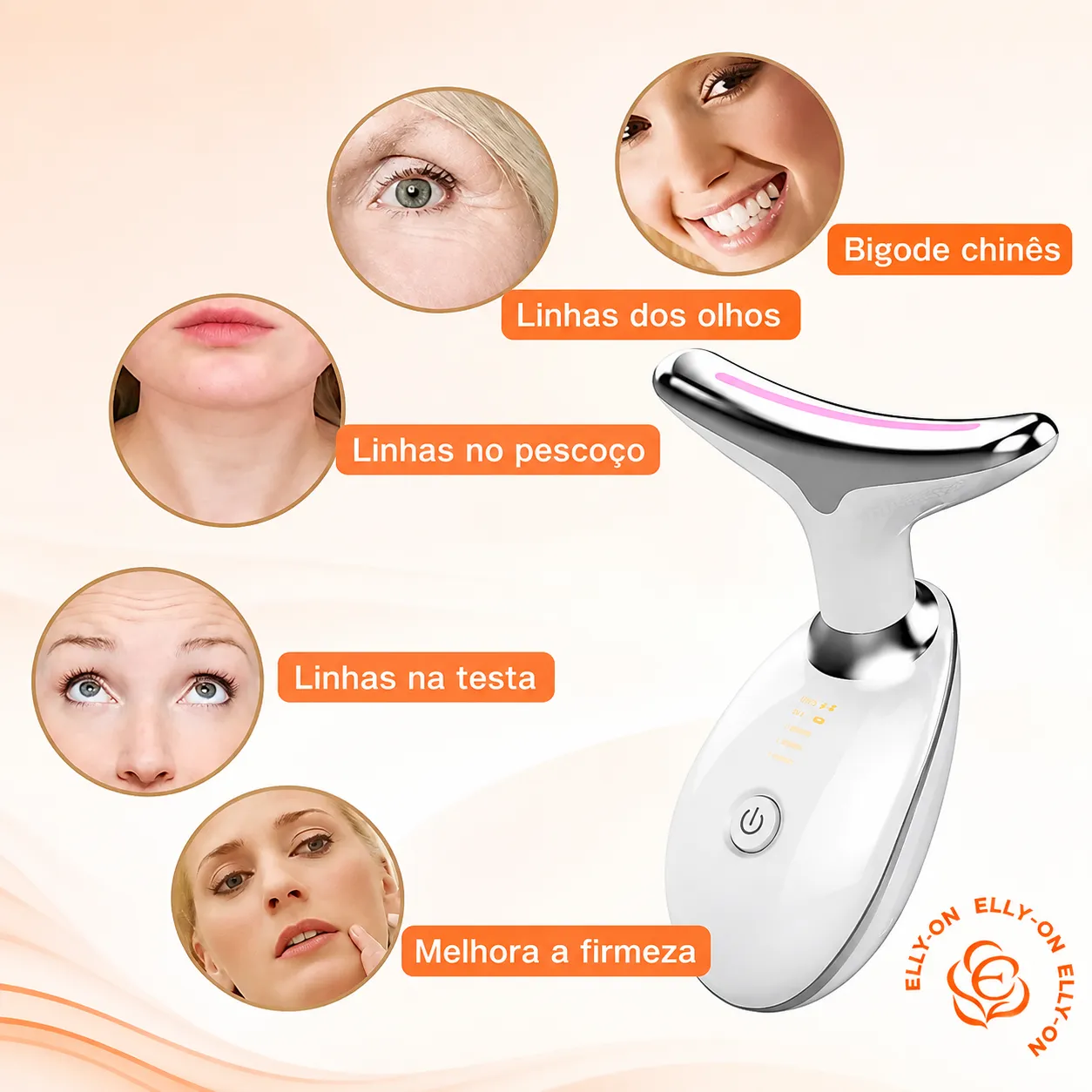 Massageador De Pescoço e Rosto LED Vibração Fototerapia Para Rejuvenescer Firmeza Anti-Rugas