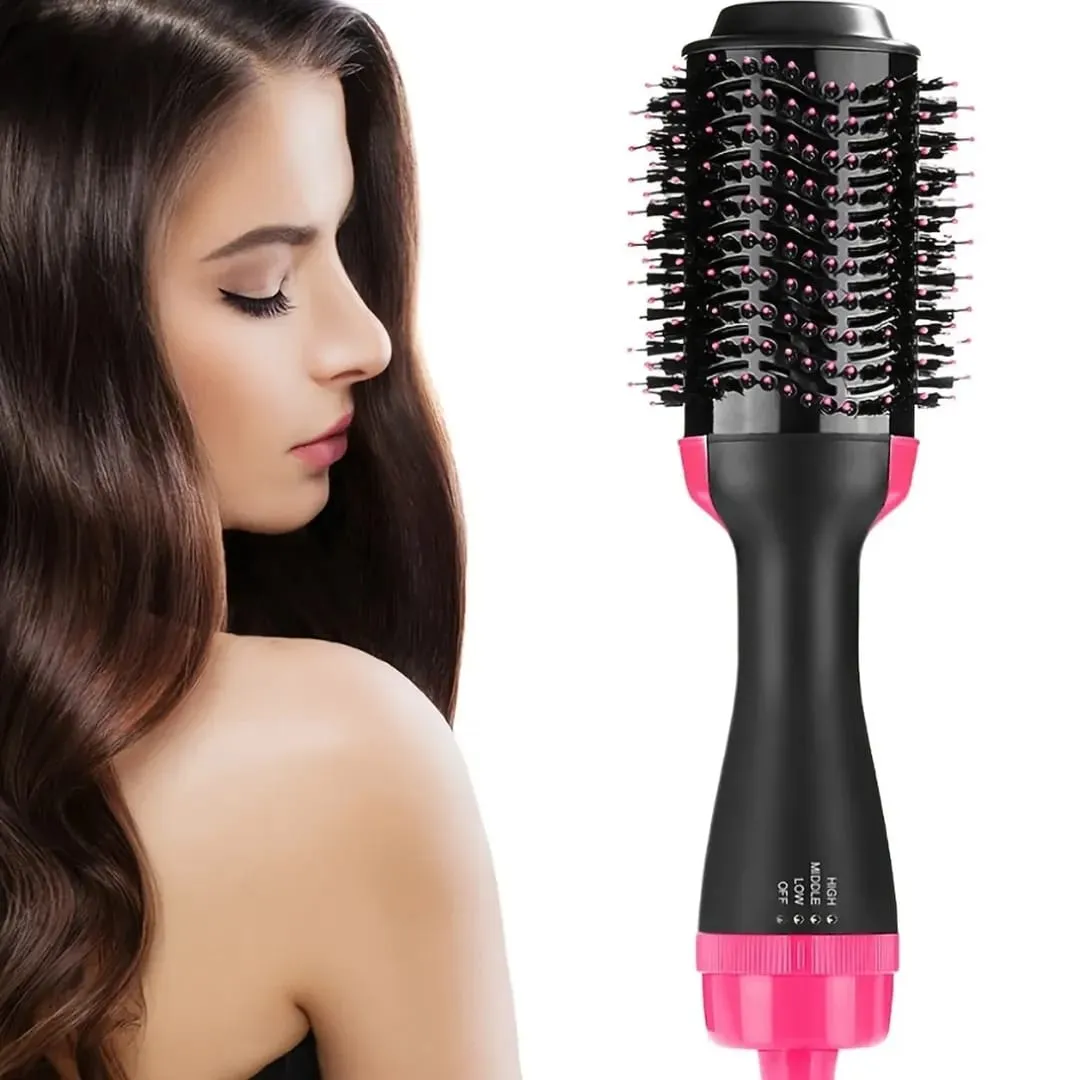 Escova Secadora Alisadora Modelador De Cabelo Elétrica Profissional Multifuncional 3 Em 1
