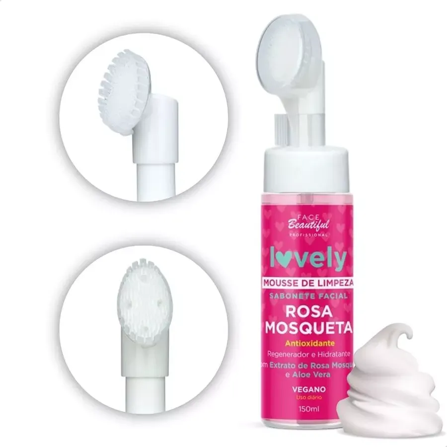 Kit skincare rosa mosqueta limpeza de pele bruma facial