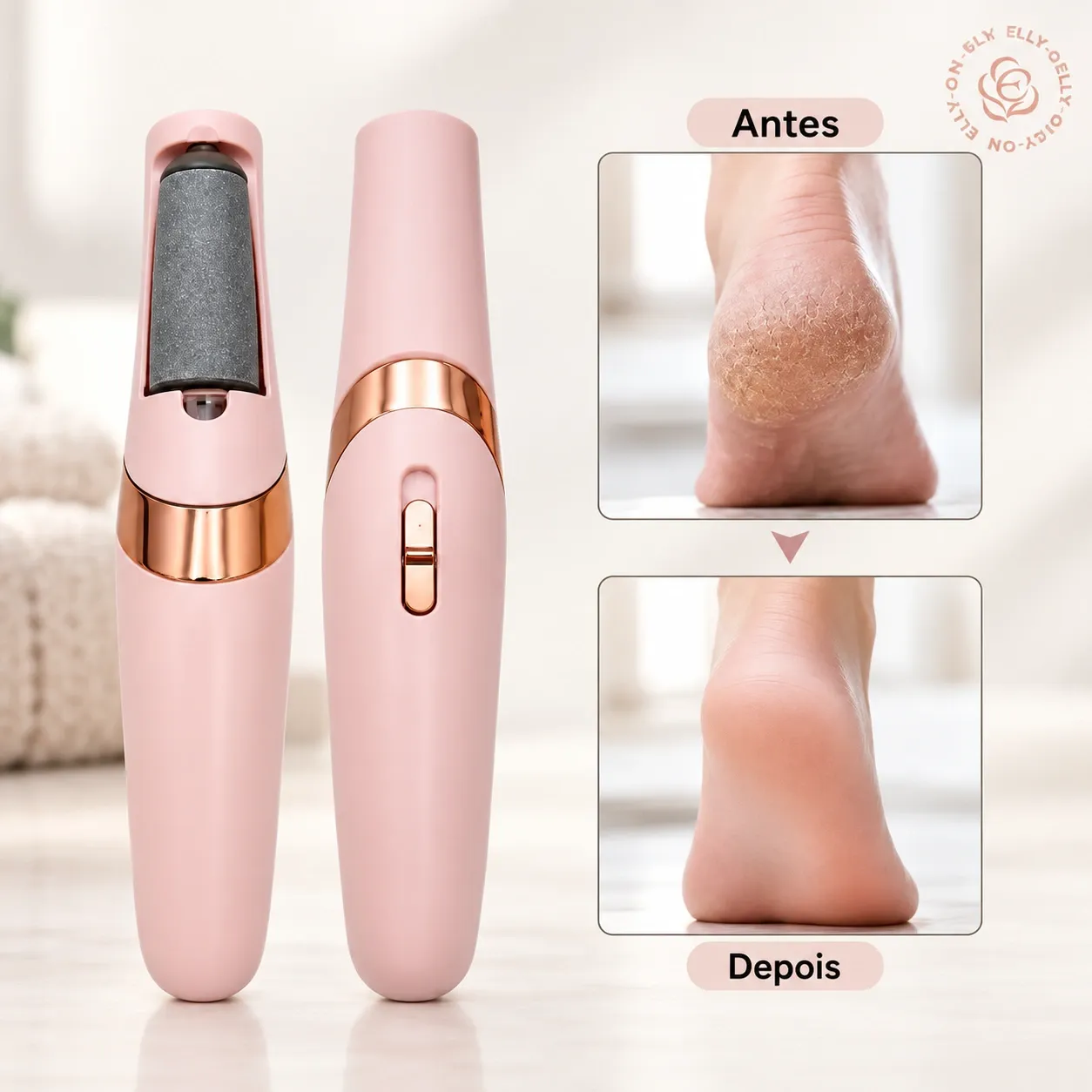 Lixador e Esfoliador de Pés Elétrico Recarregável + Lixa Extra de Brinde